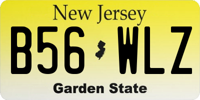 NJ license plate B56WLZ