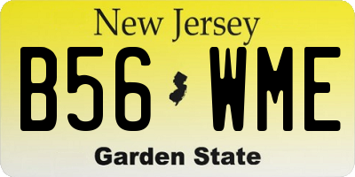 NJ license plate B56WME