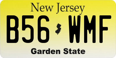 NJ license plate B56WMF