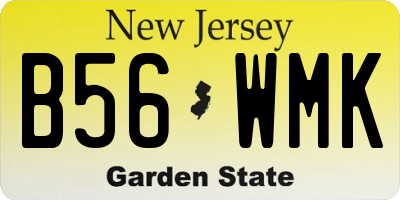 NJ license plate B56WMK