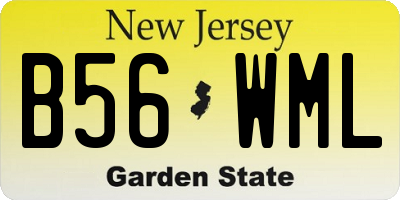 NJ license plate B56WML