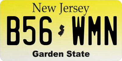 NJ license plate B56WMN