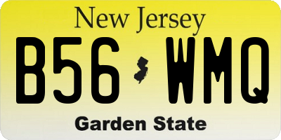 NJ license plate B56WMQ