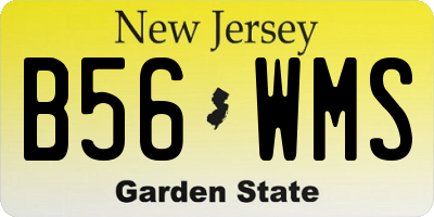 NJ license plate B56WMS