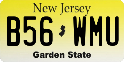 NJ license plate B56WMU