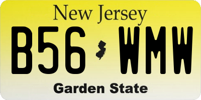NJ license plate B56WMW
