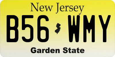 NJ license plate B56WMY