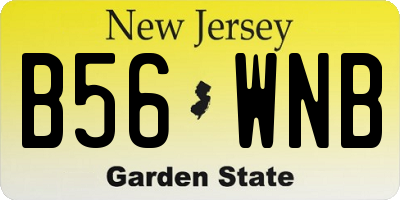 NJ license plate B56WNB