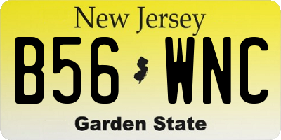 NJ license plate B56WNC