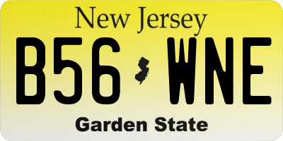 NJ license plate B56WNE