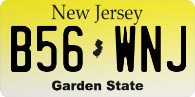 NJ license plate B56WNJ