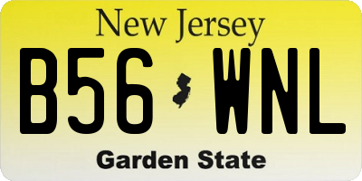 NJ license plate B56WNL