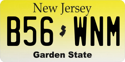 NJ license plate B56WNM