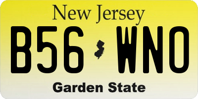 NJ license plate B56WNO
