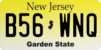 NJ license plate B56WNQ