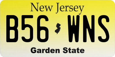 NJ license plate B56WNS