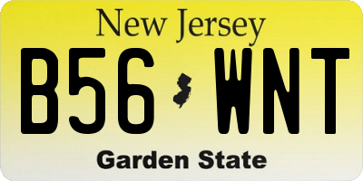 NJ license plate B56WNT