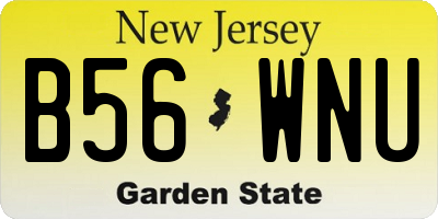 NJ license plate B56WNU