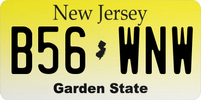 NJ license plate B56WNW