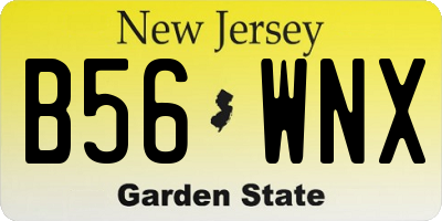 NJ license plate B56WNX