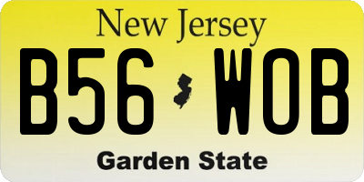 NJ license plate B56WOB