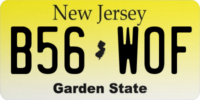 NJ license plate B56WOF