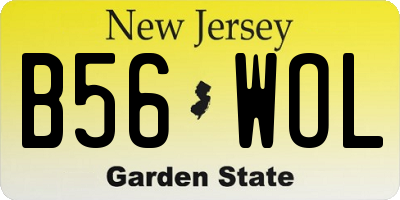 NJ license plate B56WOL