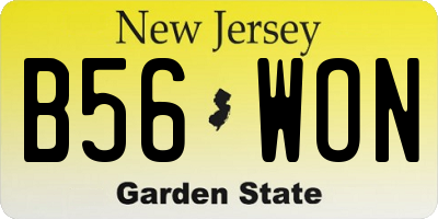 NJ license plate B56WON