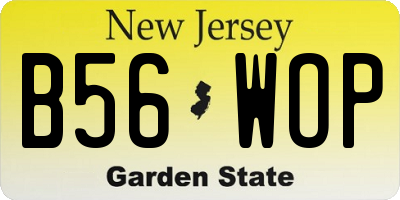 NJ license plate B56WOP