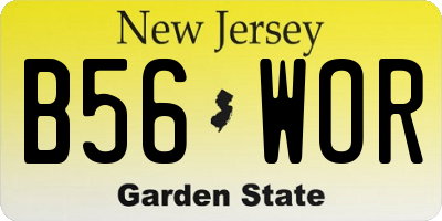 NJ license plate B56WOR