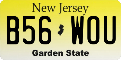 NJ license plate B56WOU