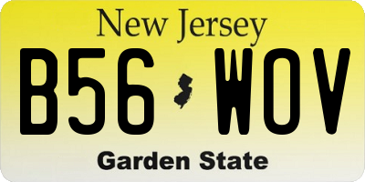 NJ license plate B56WOV