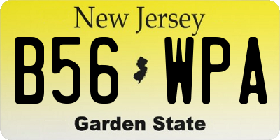 NJ license plate B56WPA