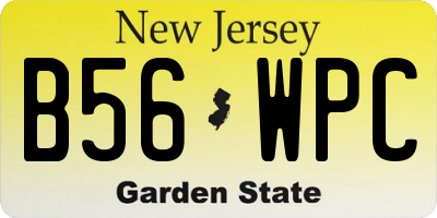 NJ license plate B56WPC