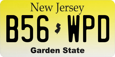 NJ license plate B56WPD