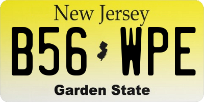 NJ license plate B56WPE