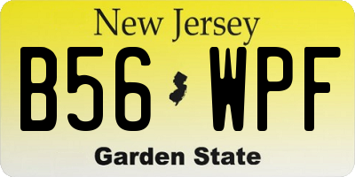 NJ license plate B56WPF