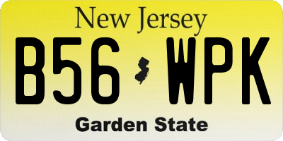 NJ license plate B56WPK