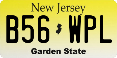 NJ license plate B56WPL