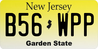 NJ license plate B56WPP