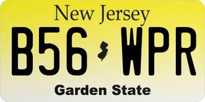 NJ license plate B56WPR