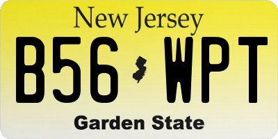 NJ license plate B56WPT