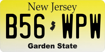NJ license plate B56WPW