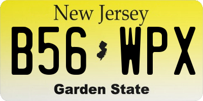 NJ license plate B56WPX