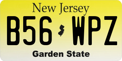 NJ license plate B56WPZ
