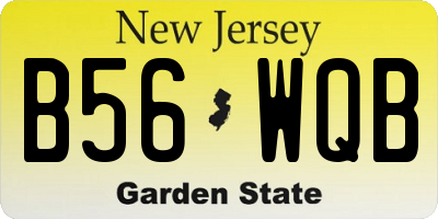 NJ license plate B56WQB