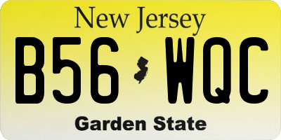 NJ license plate B56WQC