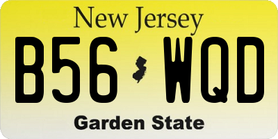 NJ license plate B56WQD