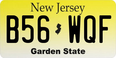 NJ license plate B56WQF