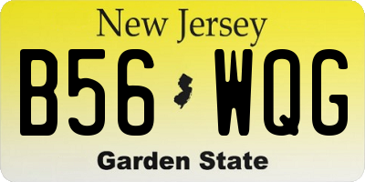 NJ license plate B56WQG